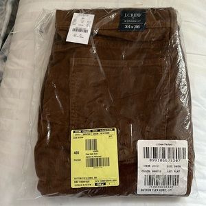 J.Crew men’s 5-pocket corduroy pants. 34x36. Straight fit. Brown. Tags still on